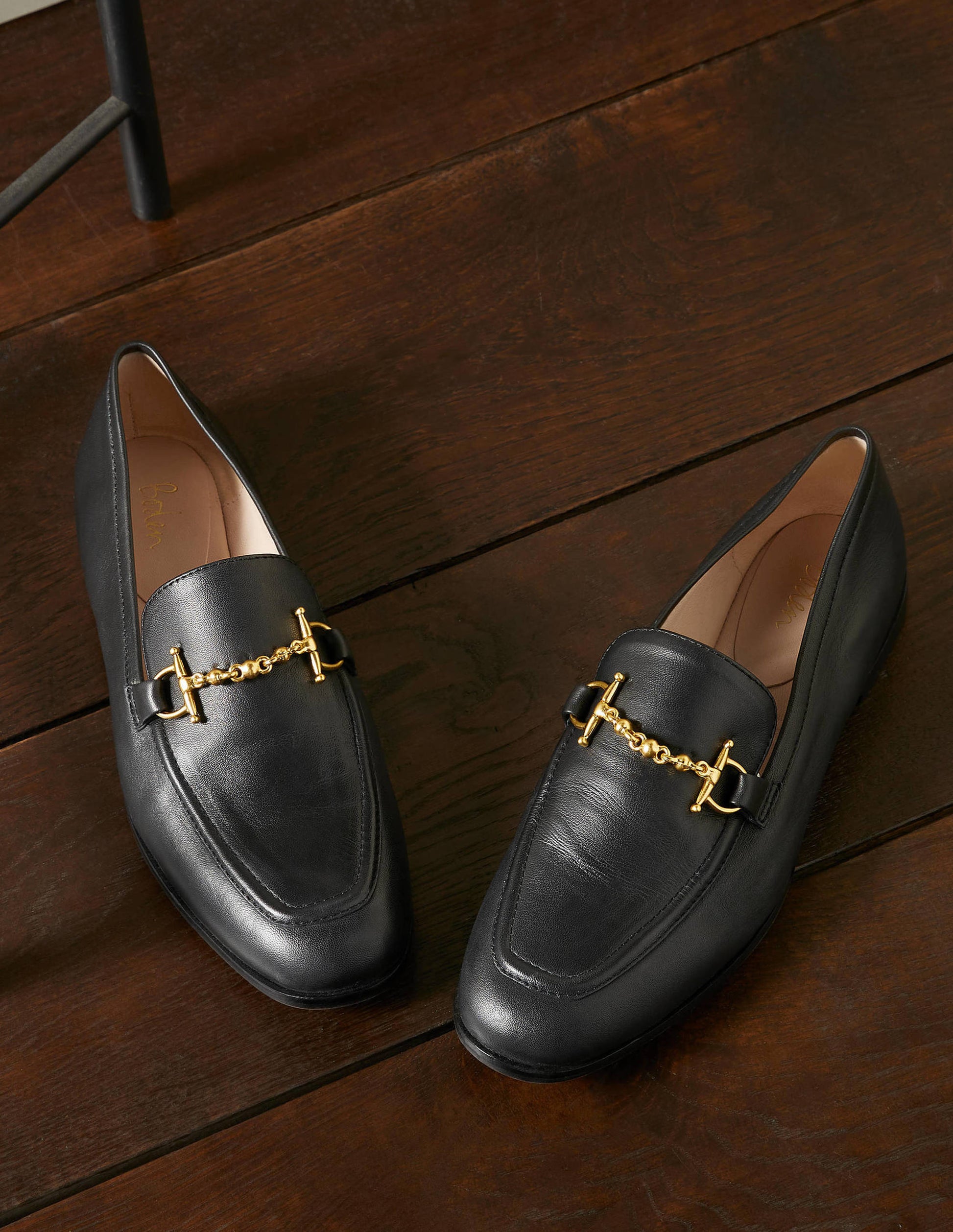 Loafer aus Leder mit Trensen-Schwarz-1