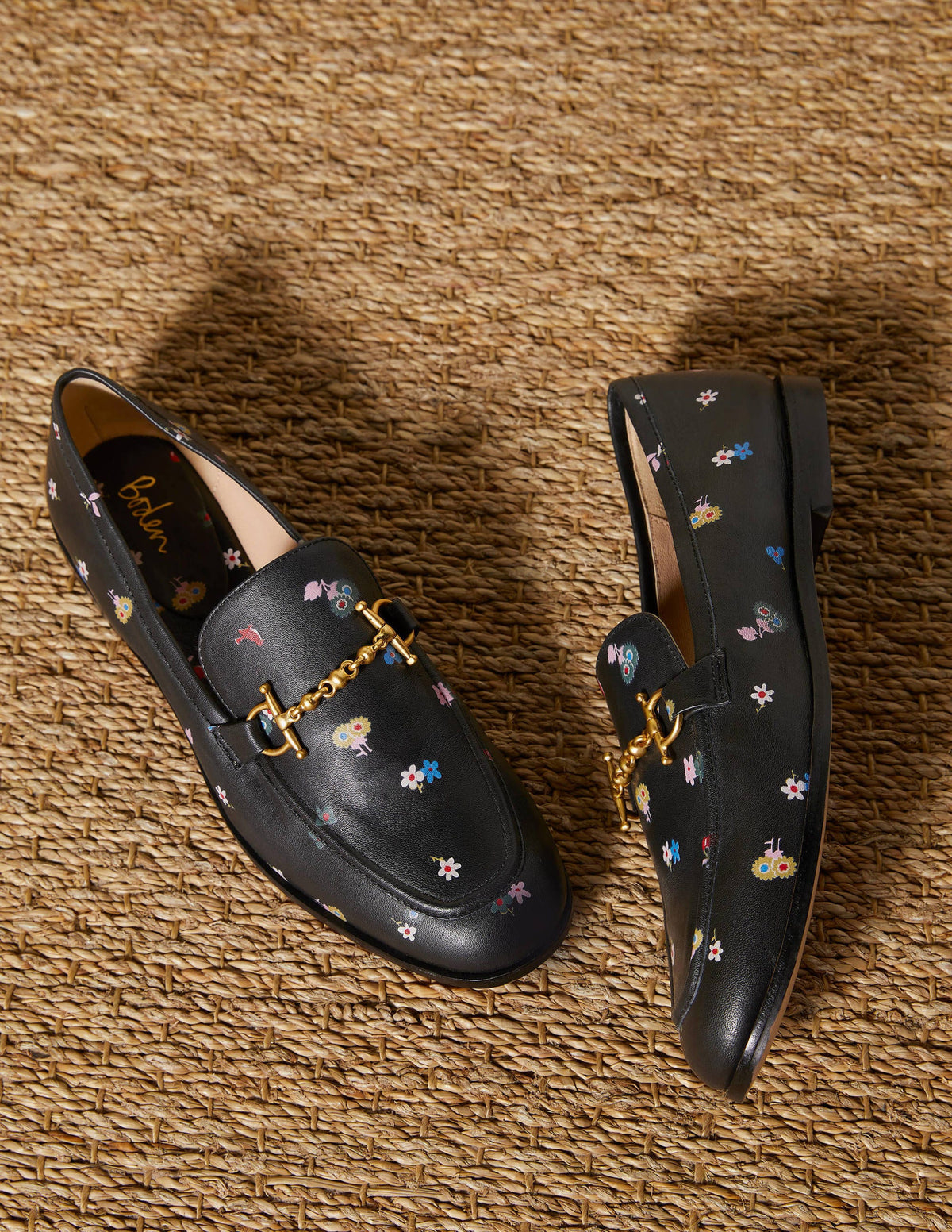 Loafer aus Leder mit Trensen-Schwarz, Waldknospen-1