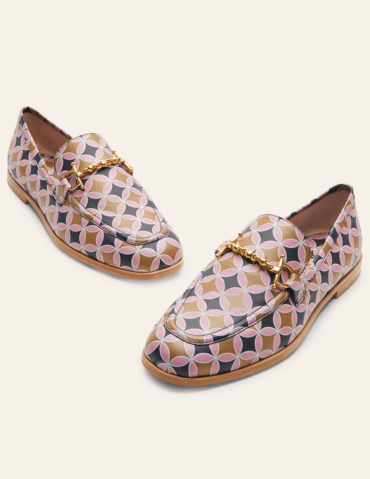 Loafer aus Leder mit Trensen-Kamelbraun, Spiro-Muster - Image 1
