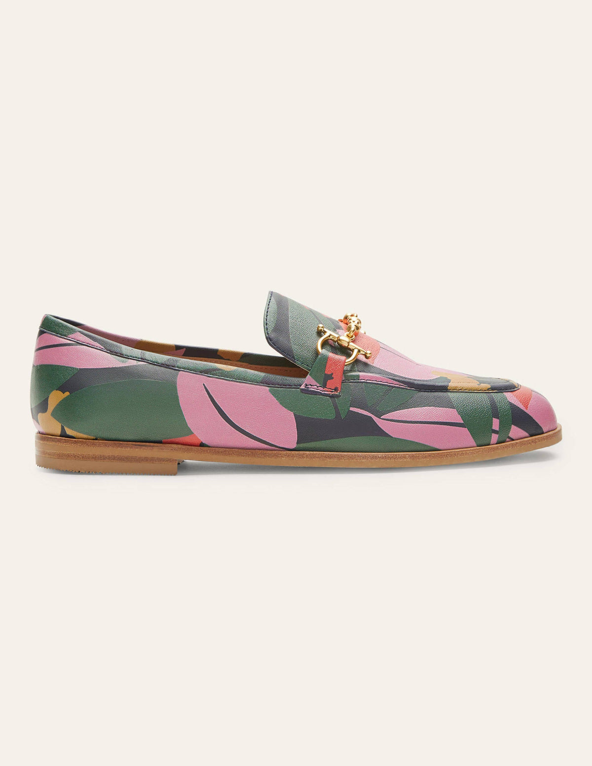 Loafer aus Leder mit Trensen-Navy, Abstrakte Blumen-2