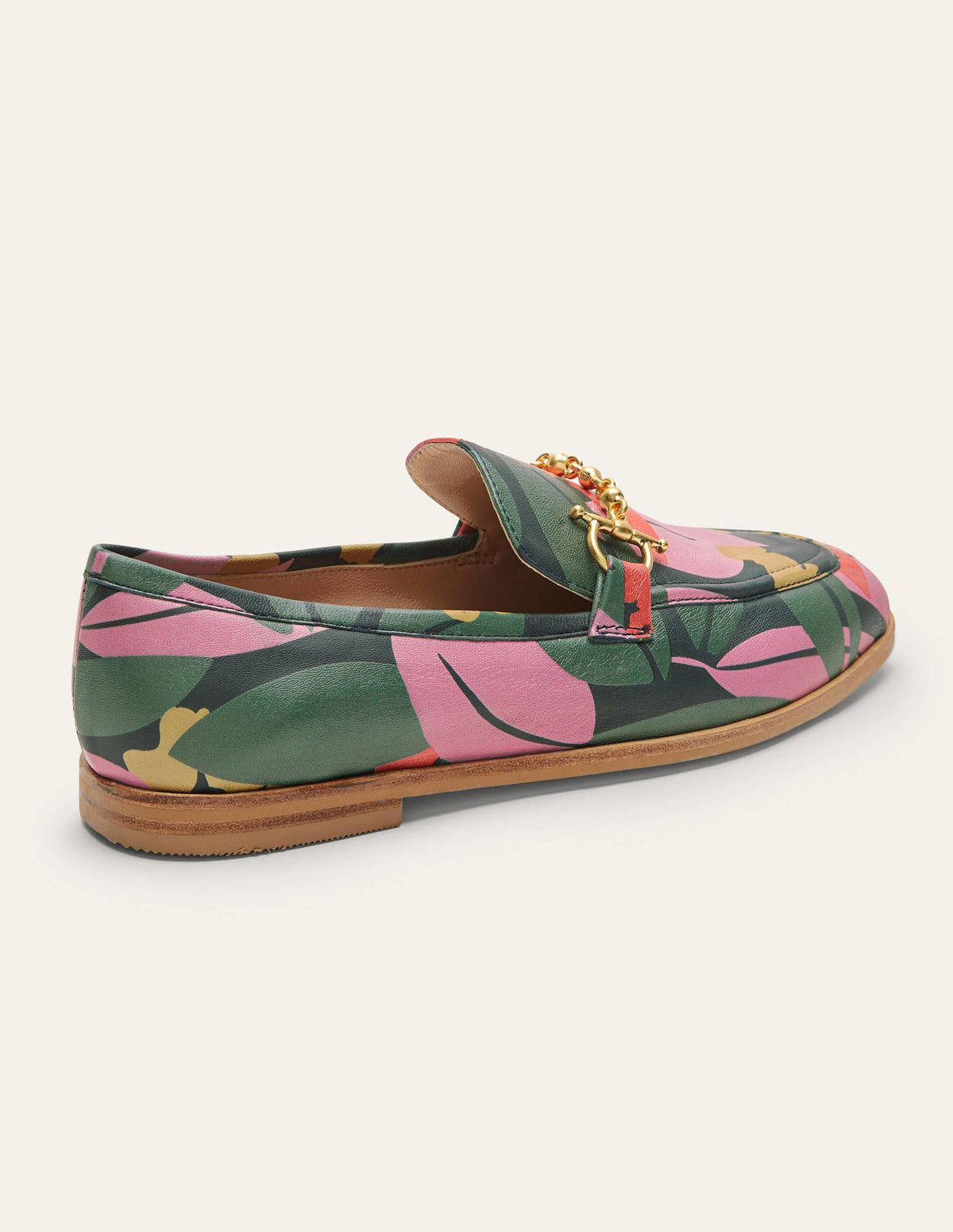 Loafer aus Leder mit Trensen-Navy, Abstrakte Blumen-4