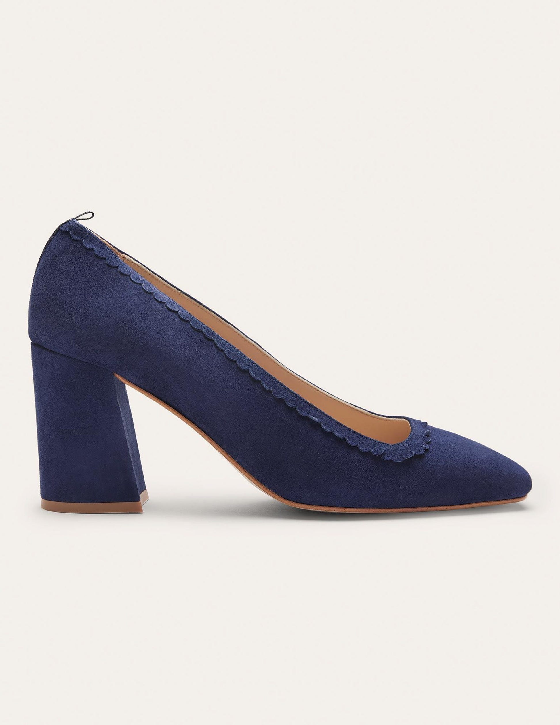 Pumps mit Muscheldetail-Marineblau-3