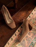 Pumps mit Muscheldetail-Hellbraun