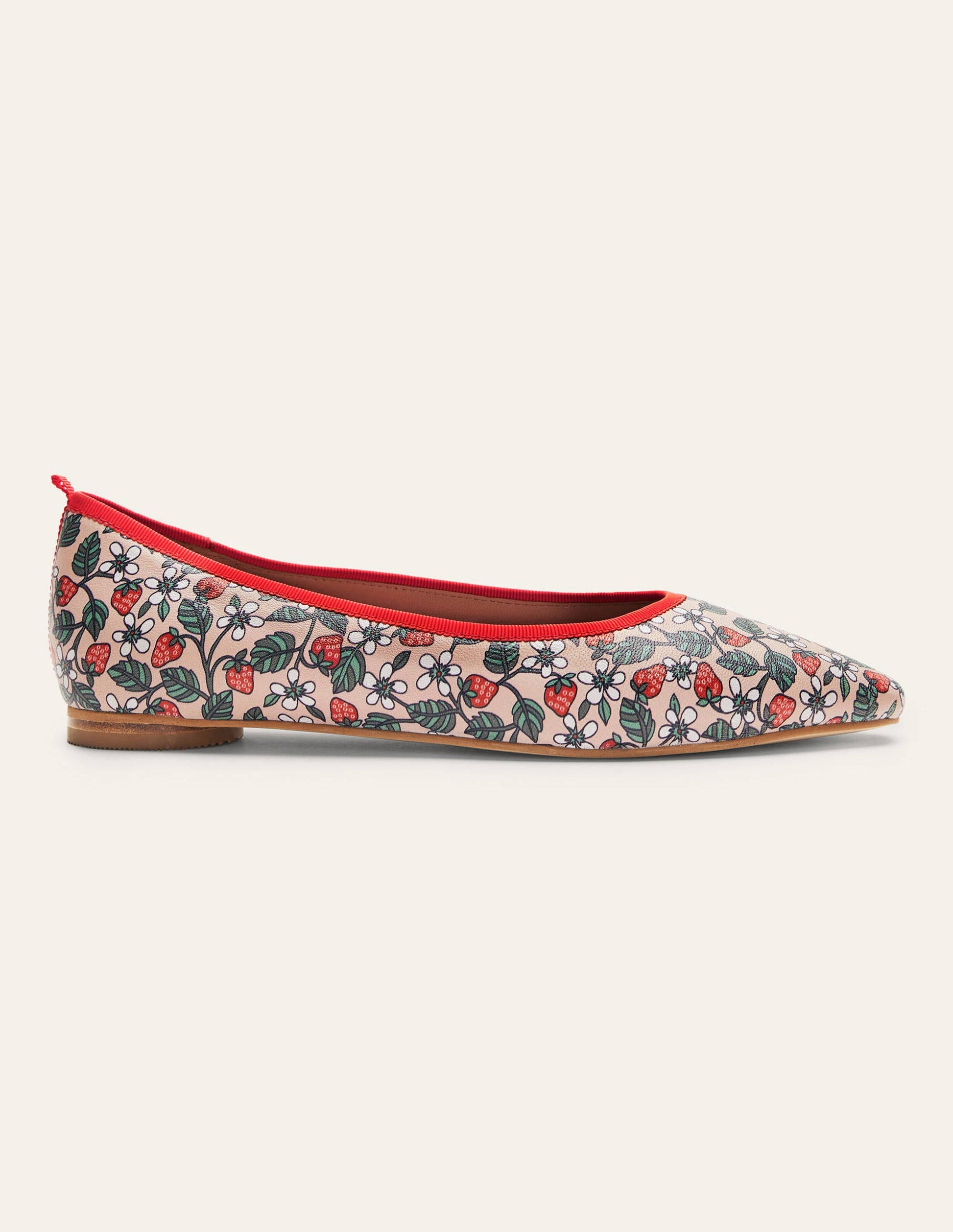 Ballerinas mit mandelförmiger Zehenpartie-Naturweiß, Beerenblüten-2