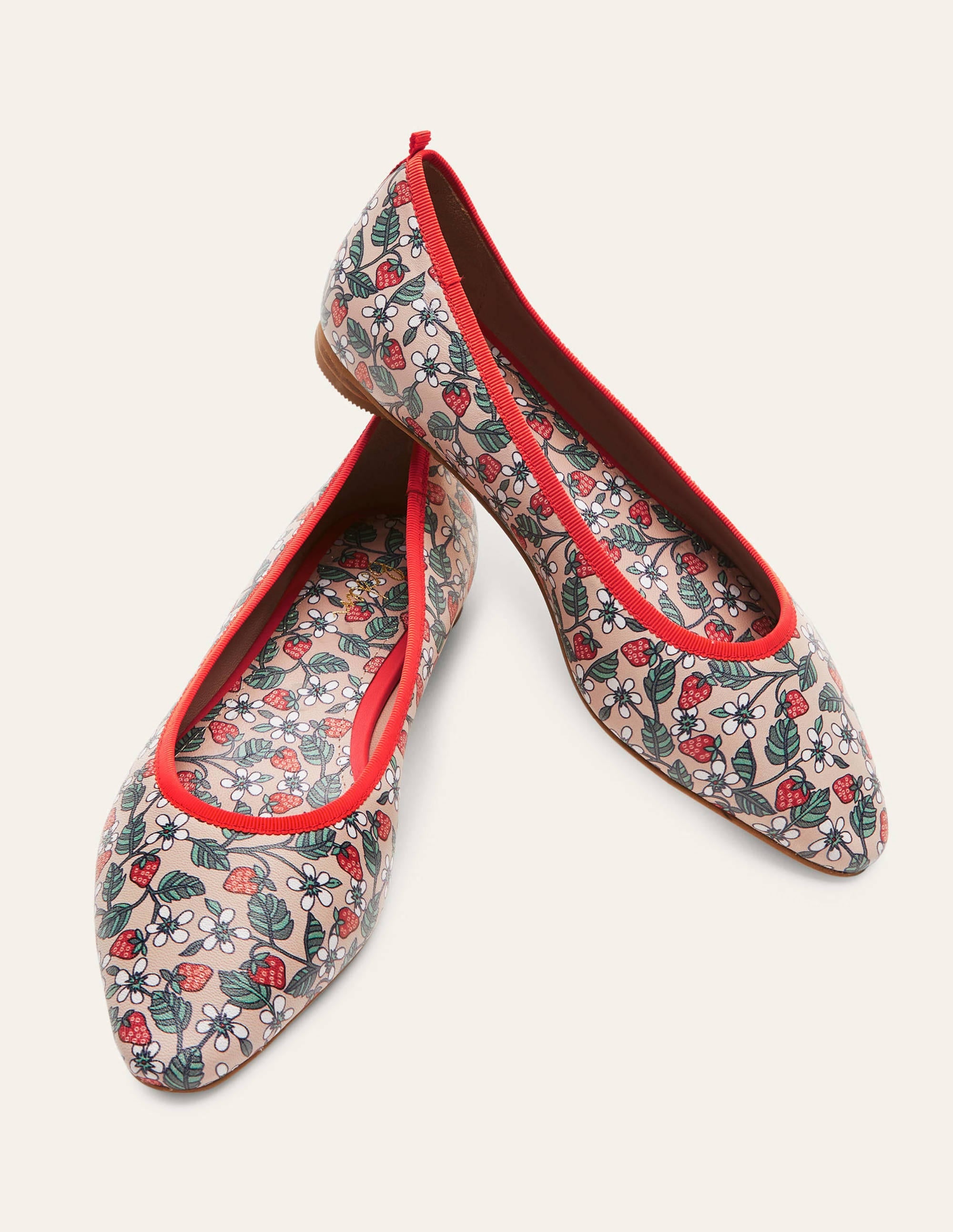Ballerines à bout en amande-Milkshake, motif Flora Berry - Image 3