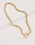 Gliederhalskette mit Trensenverschluss-Gold-Metallic