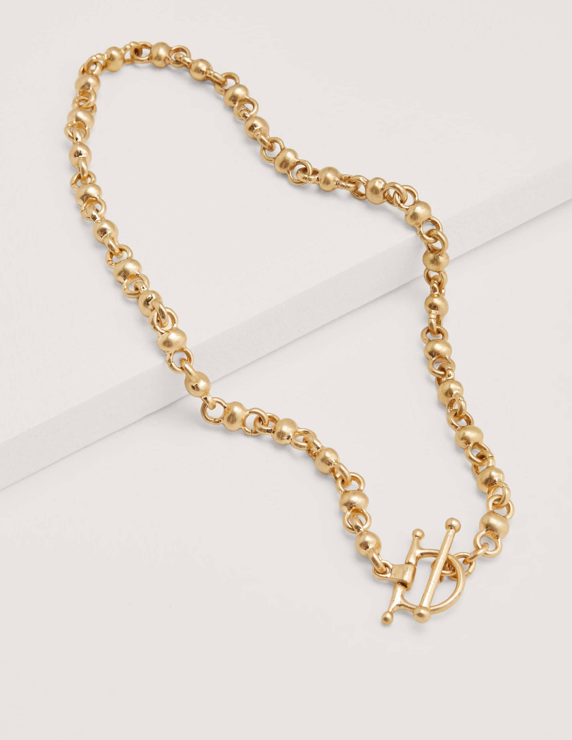 Gliederhalskette mit Trensenverschluss-Gold-Metallic-1