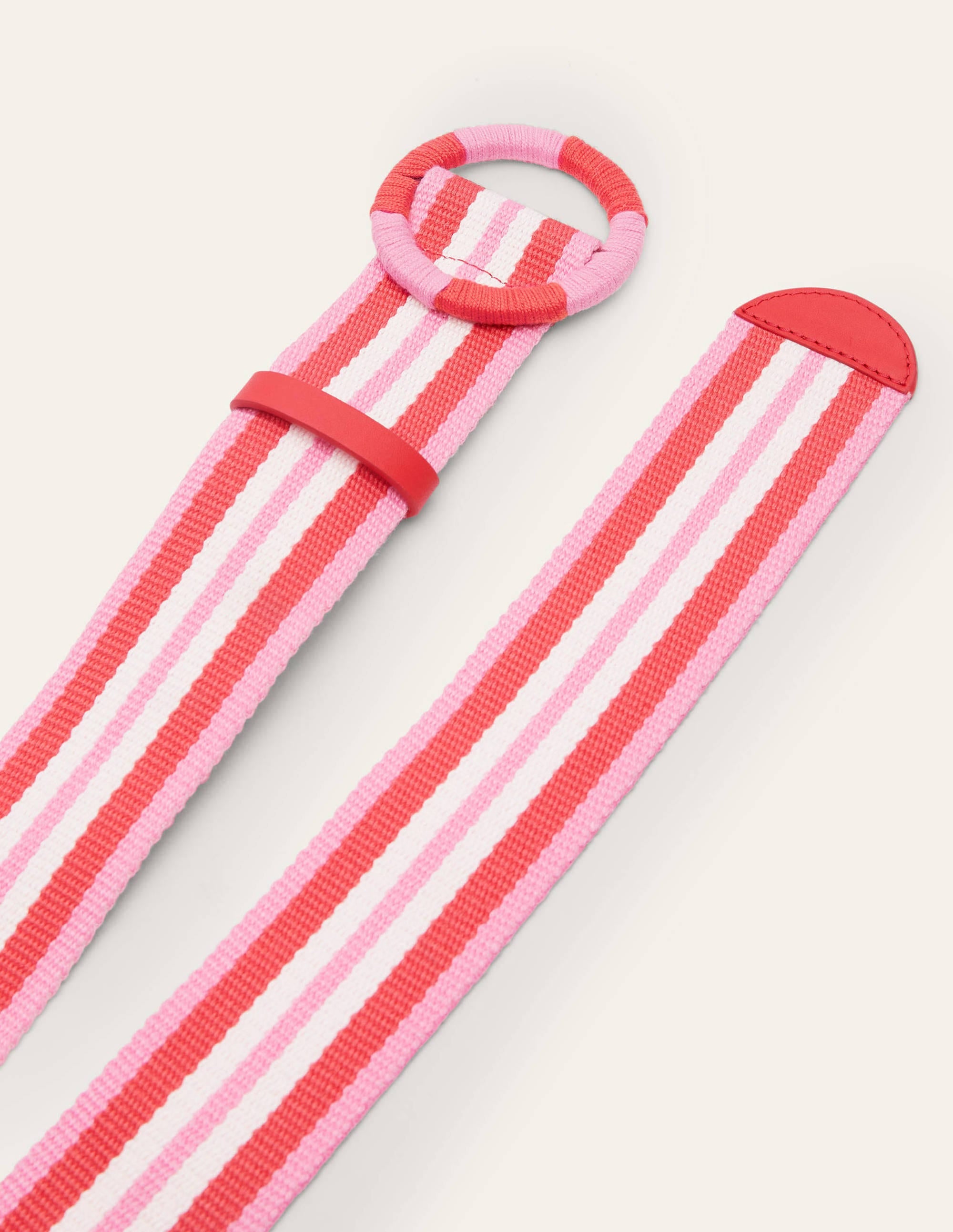 Ceinture avec détail en toile-Rayé rouge - Image 2