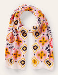 Foulard en modal imprimé-Ivoire, motif Opulent Garden