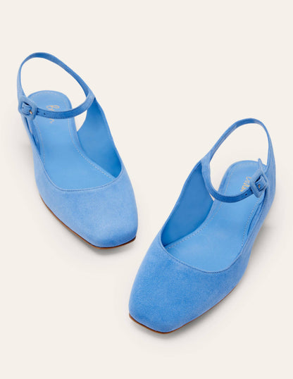 Square Toe Flat Slingbacks-Grape Hyacinth Suede-3