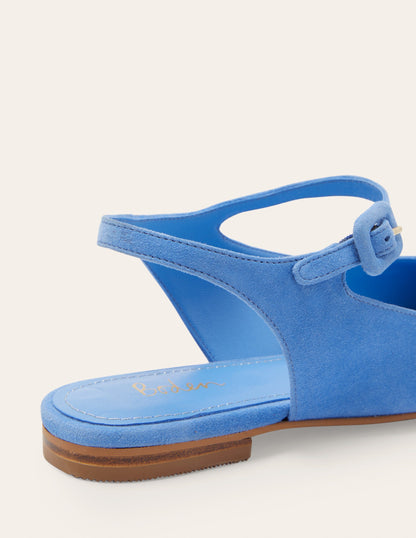 Square Toe Flat Slingbacks-Grape Hyacinth Suede-4