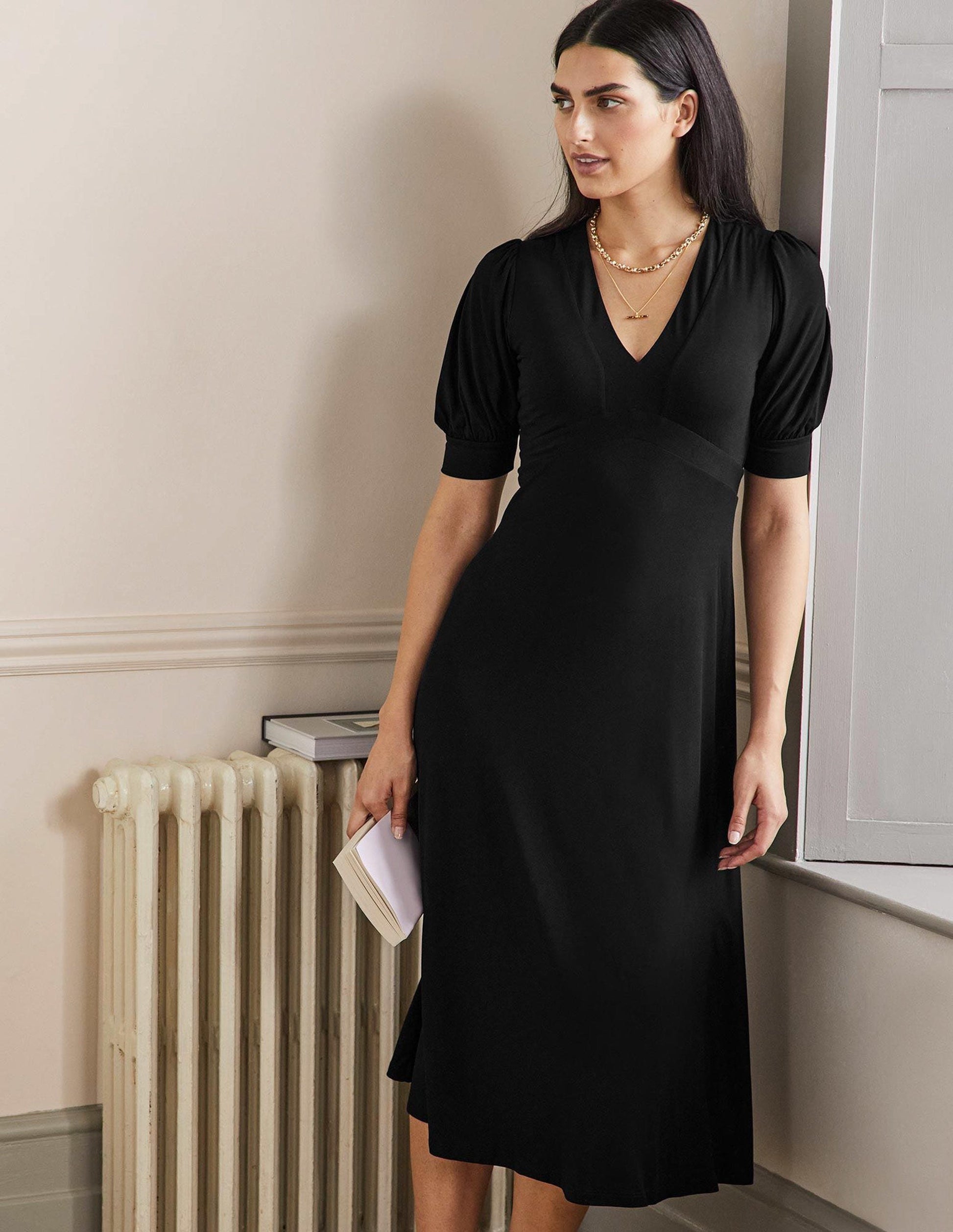 Eva Jersey-Midikleid-Schwarz-1