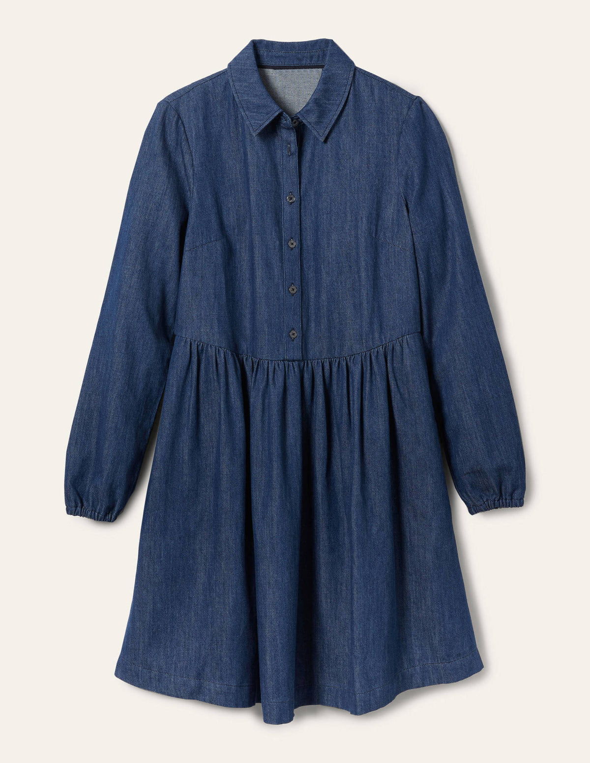 Mini-Hemdblusenkleid aus Denim-Denim-5