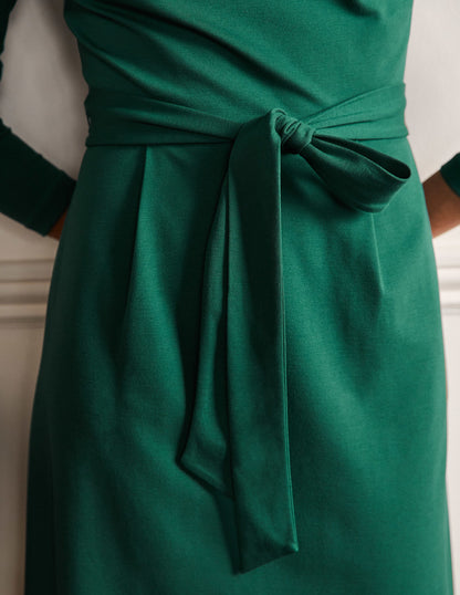 A-Linien-Kleid mit Puffärmeln-Waldgrün-2