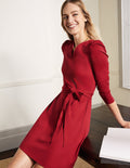 Puff Sleeve Jersey Dress-Winter Berry