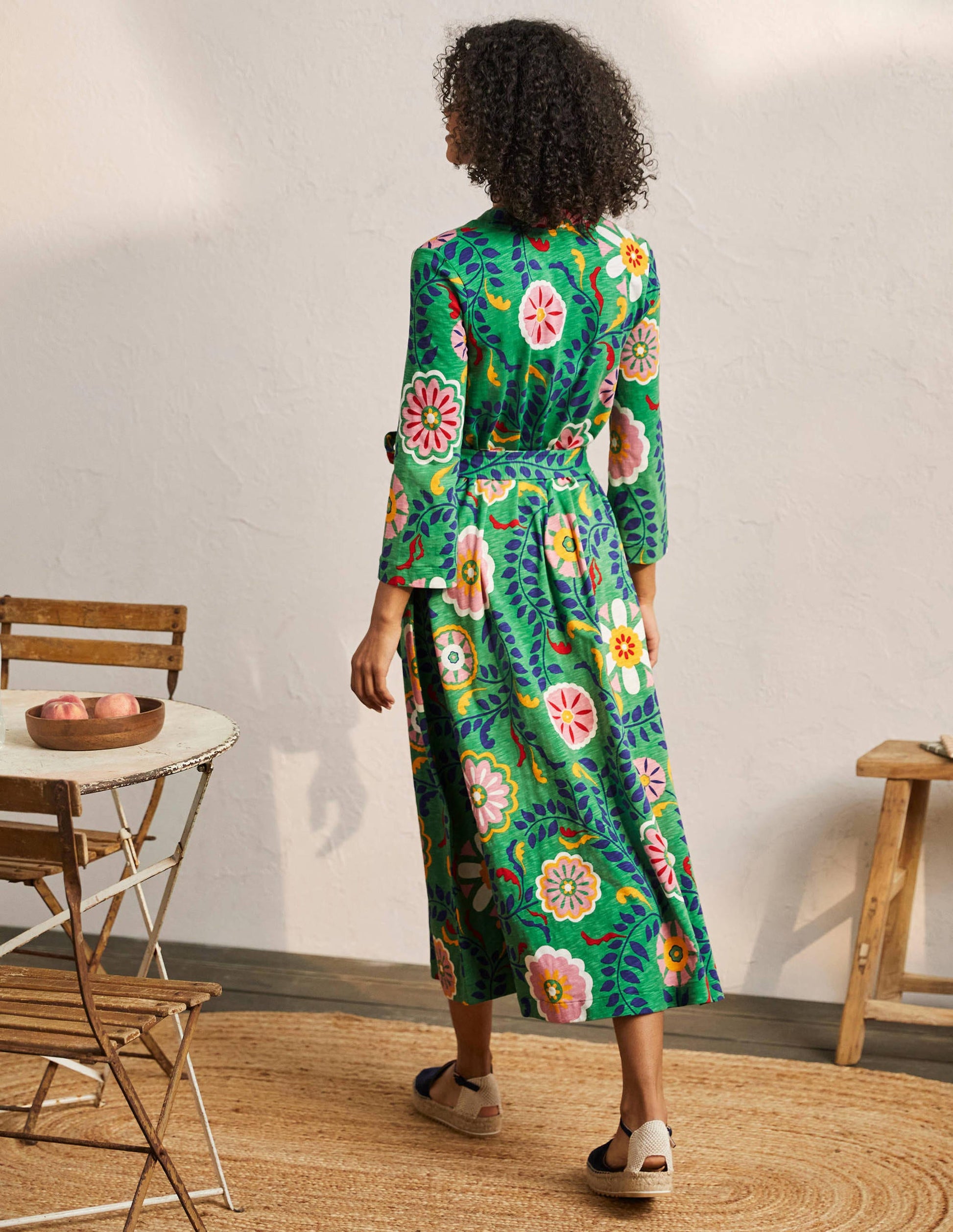 Kaftan-Midikleid aus Jersey-Englischer Efeu, Üppiger Garten-3