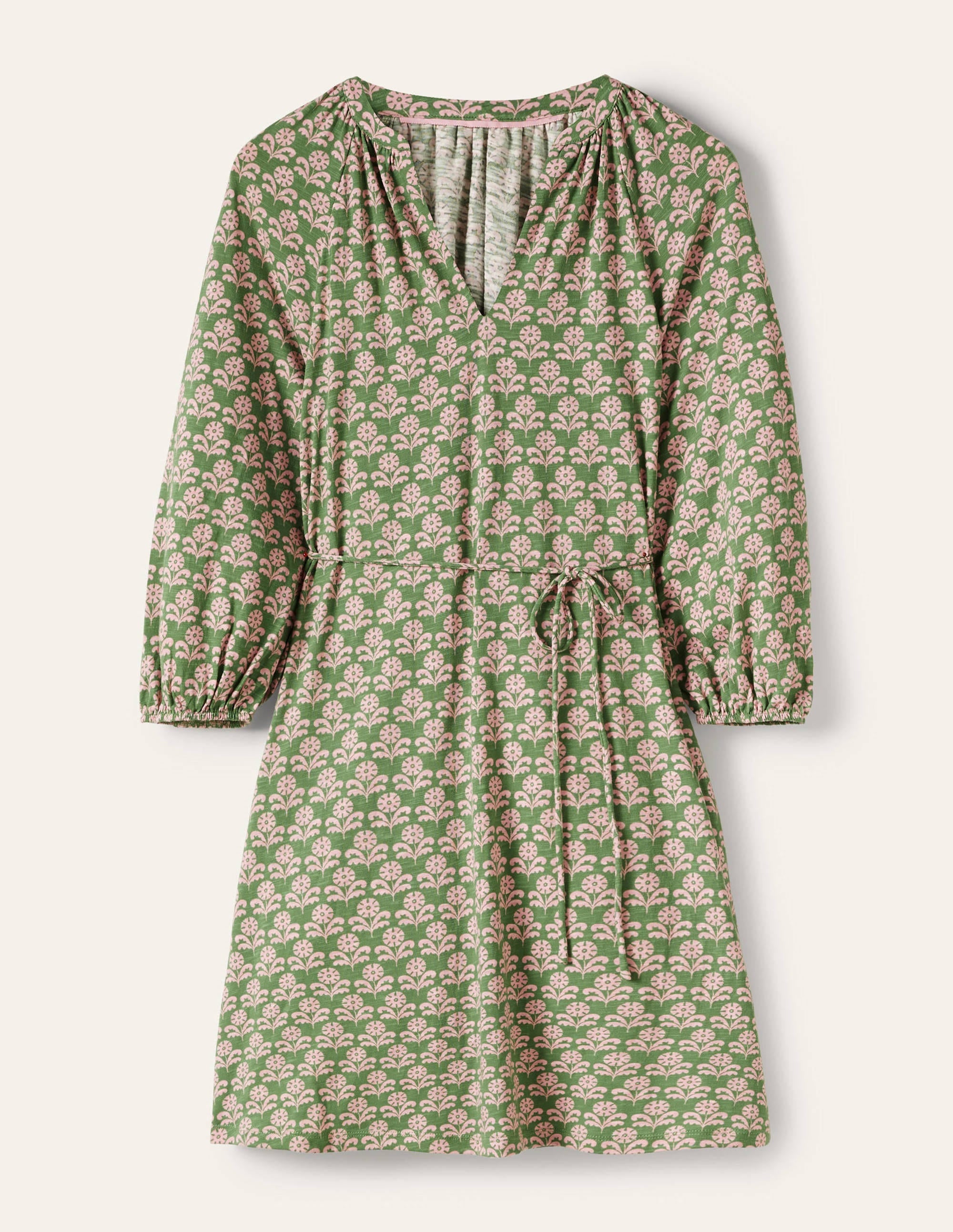 Mini-robe à col cranté en jersey-Lierre anglais, motif Leaf Geo - Image 5