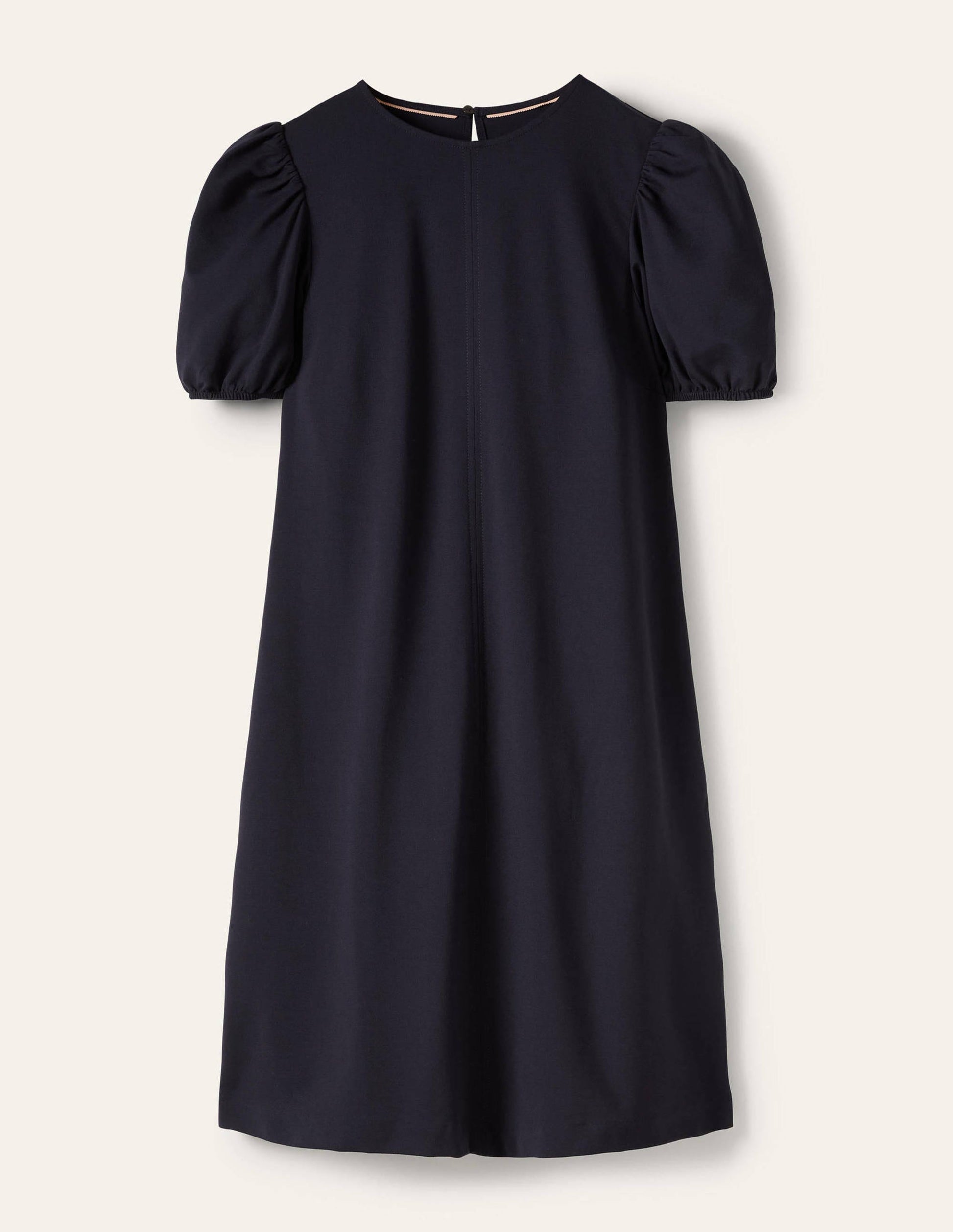Robe fourreau en jersey à surpiqûres-Bleu marine-5