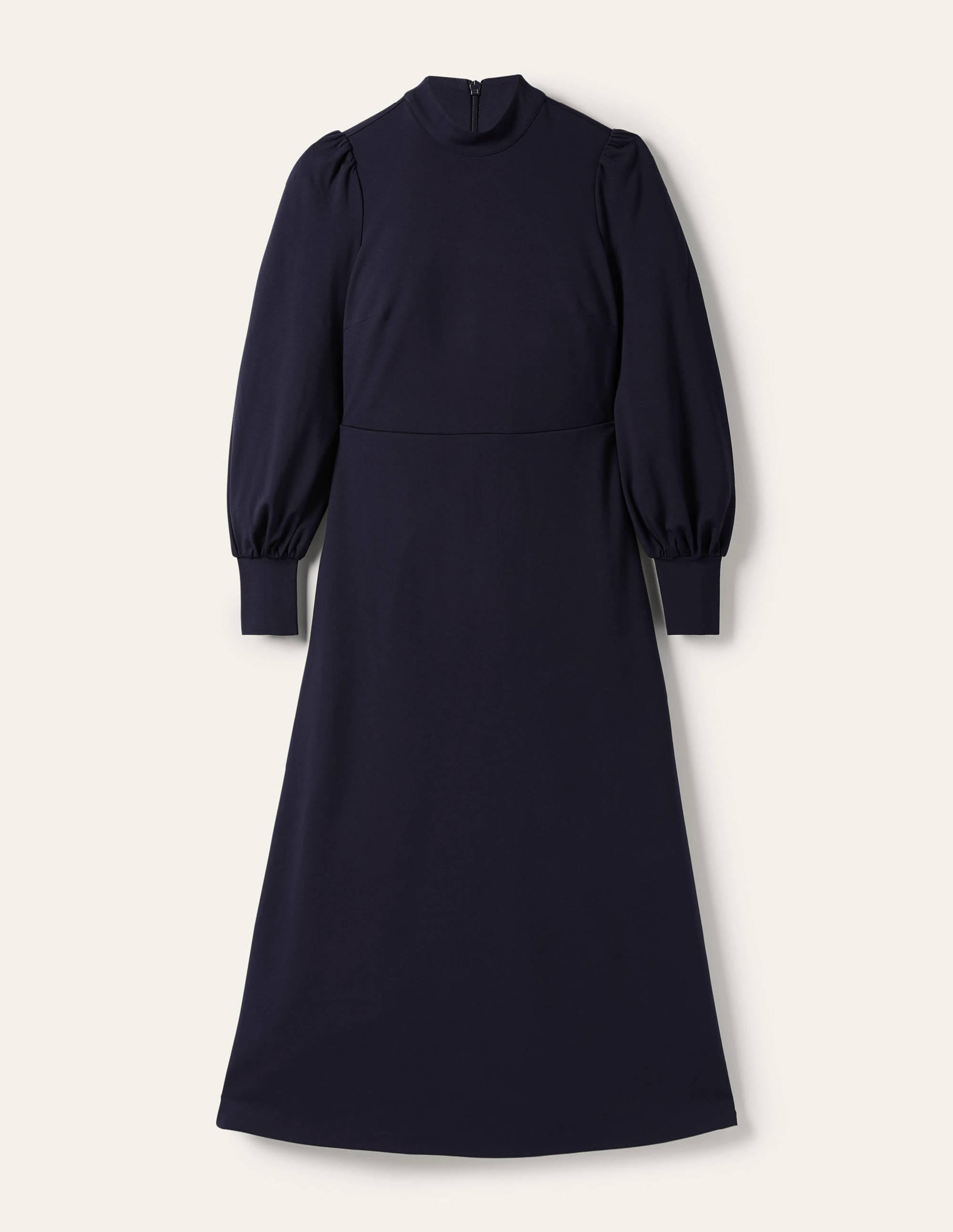 Robe midi en jersey-Bleu marine - Image 5