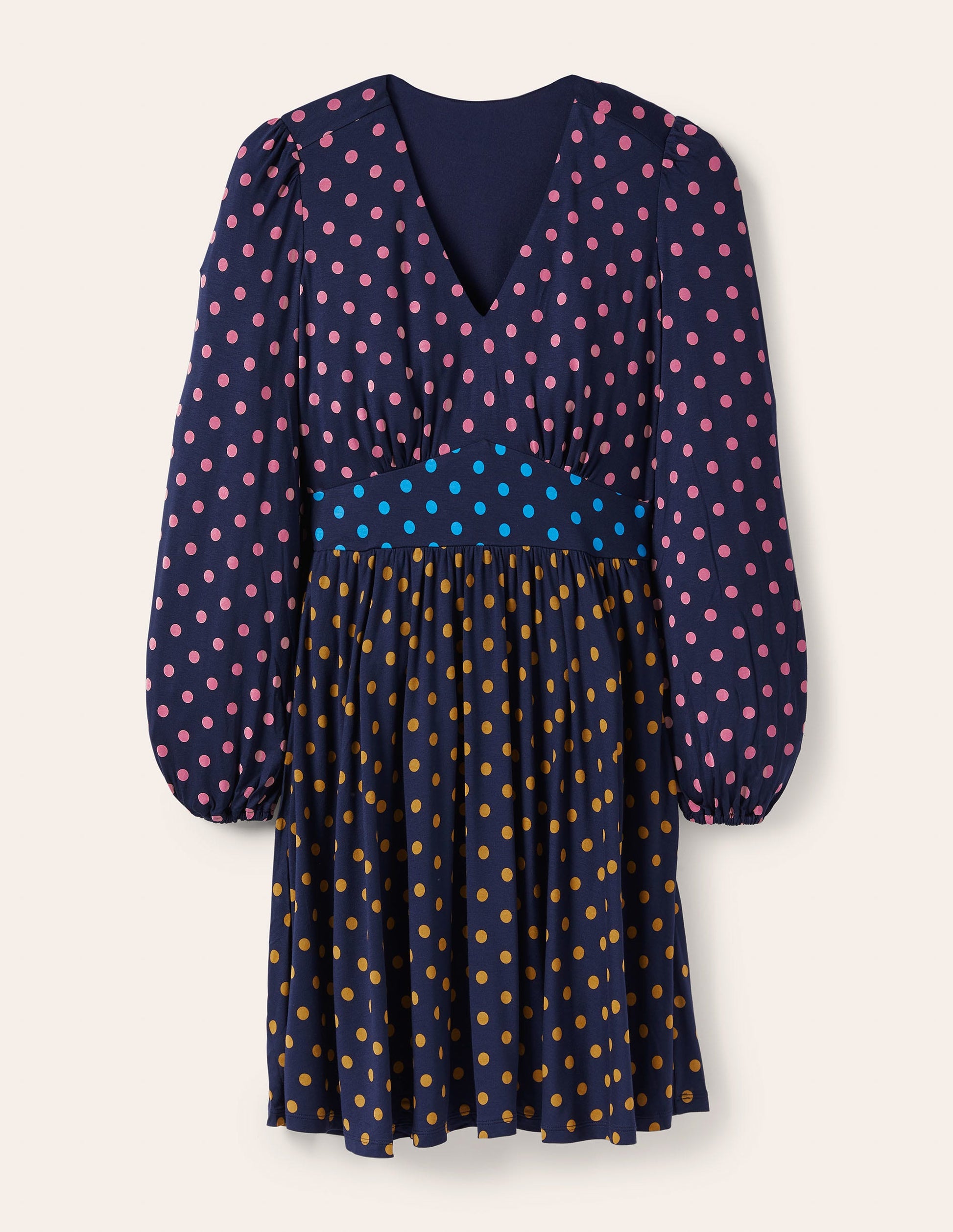 Jersey Mini Tea Dress-Navy, Regular Spot-6