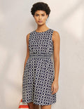 Smocked Waist Mini Dress-French Navy, Mosaic Square