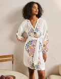 Notch Neck Linen Mini Dress-Ivory, Opulent Garden Dress