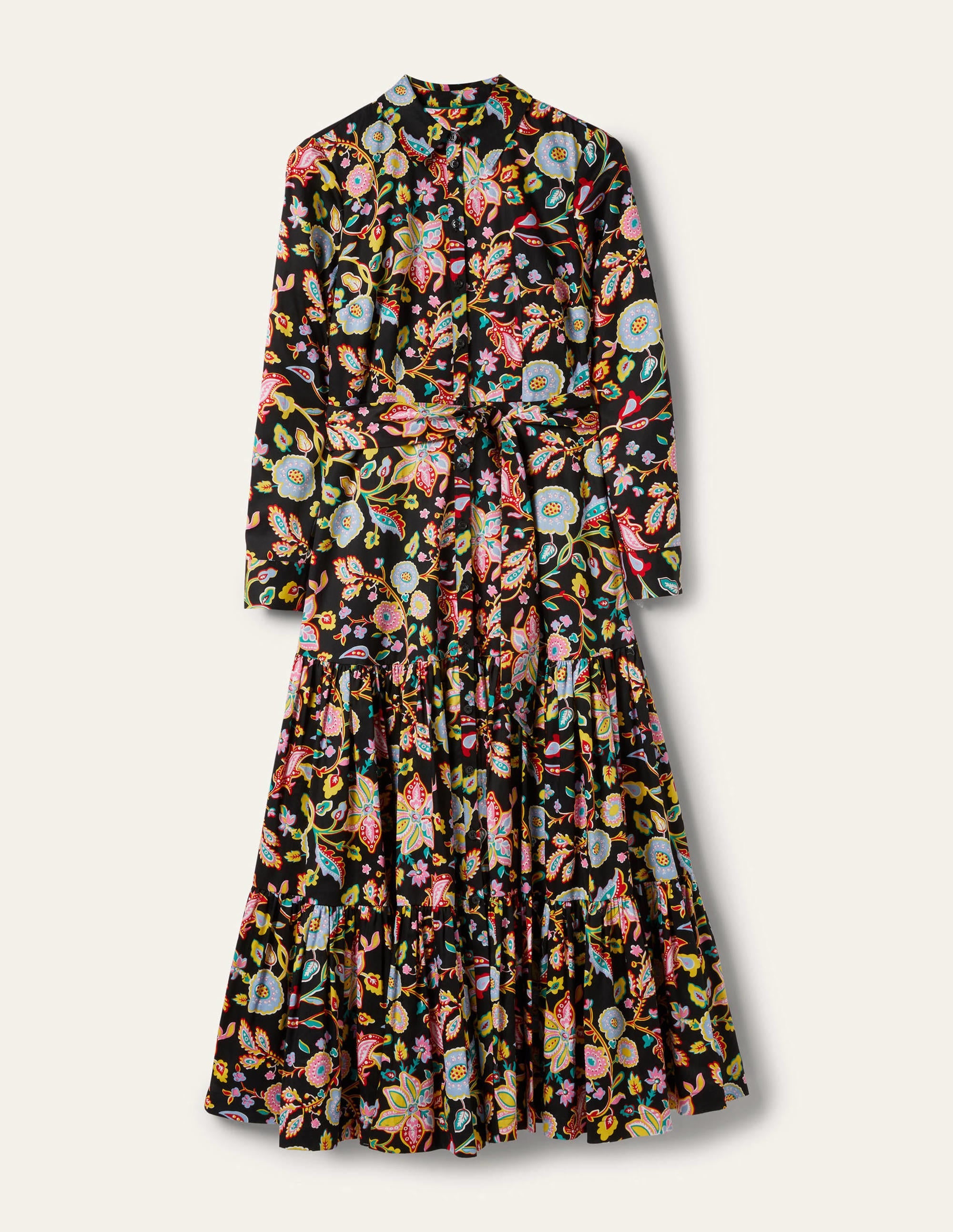 Button Through Maxi Dress-Black, Opulent Paradise - Image 6