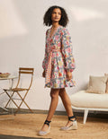 Notch Neck Cotton Dress-Ivory, Opulent Garden