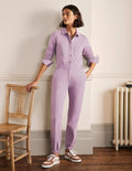 Carly Cotton Jumpsuit-Gray Ridge
