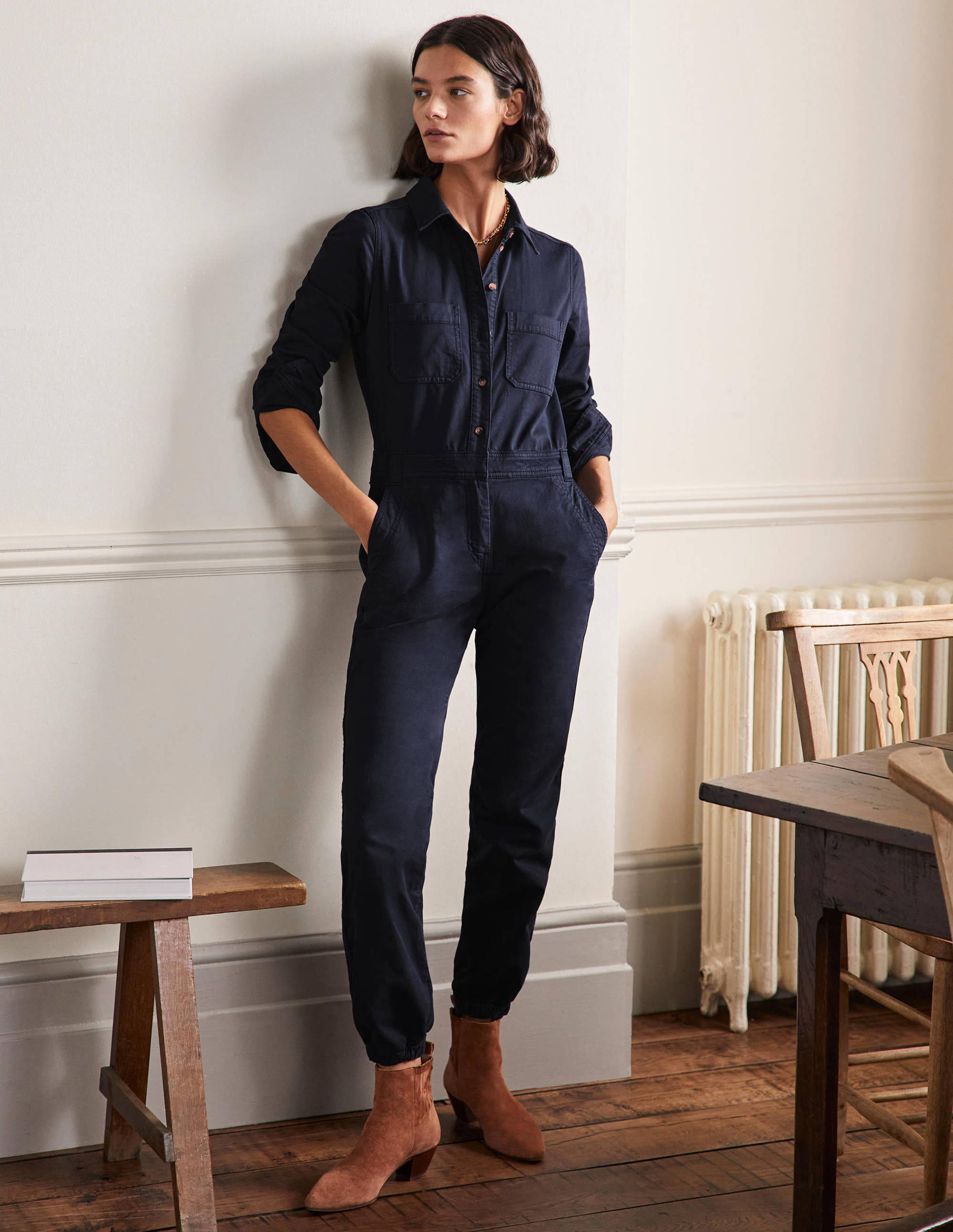 Combinaison Carly en coton-Bleu marine - Image 1