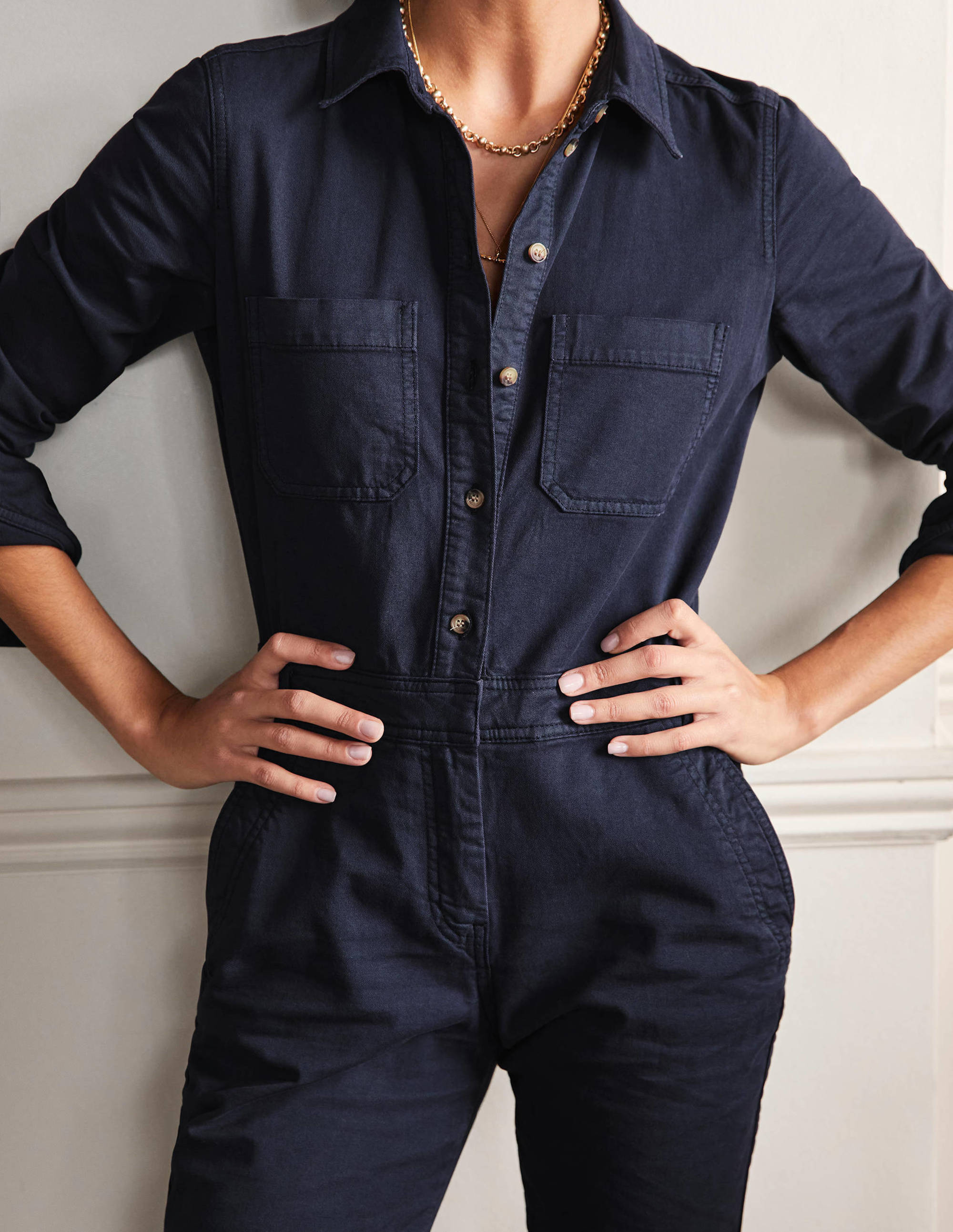 Combinaison Carly en coton-Bleu marine - Image 4