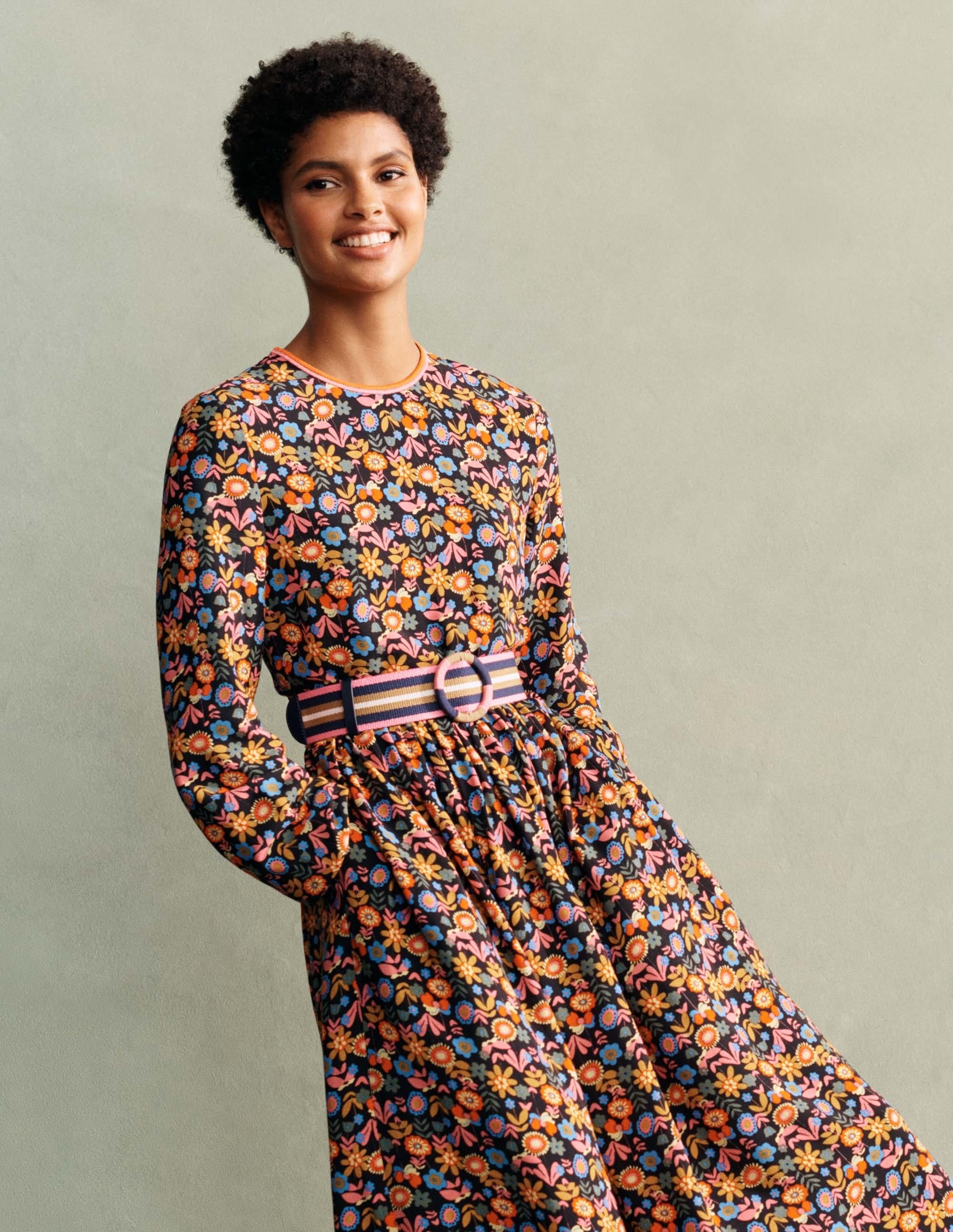 Robe longue ornementée-Noir, motif Floral Bloom multi - Image 6