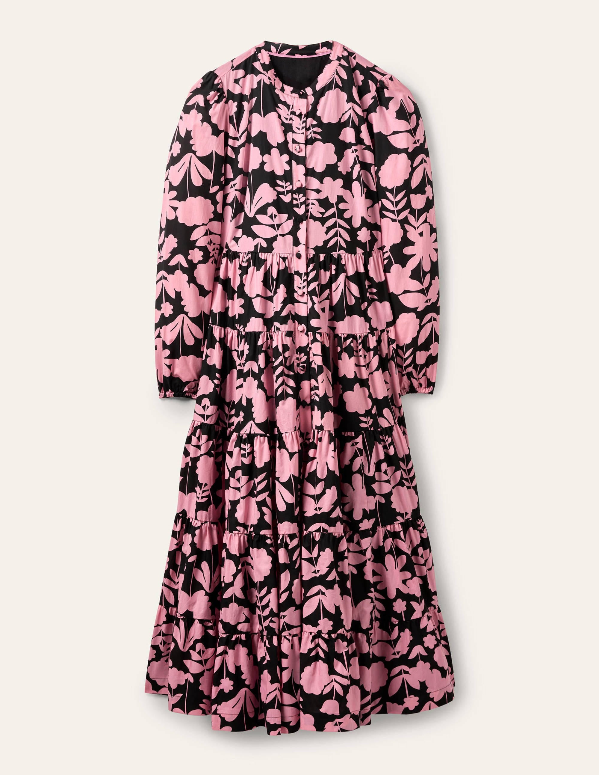 Maxikleid mit mehreren Stufen-Kirschblütenrosa, Blüten - Image 6