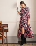Maxikleid mit mehreren Stufen-Kirschblütenrosa, Blüten