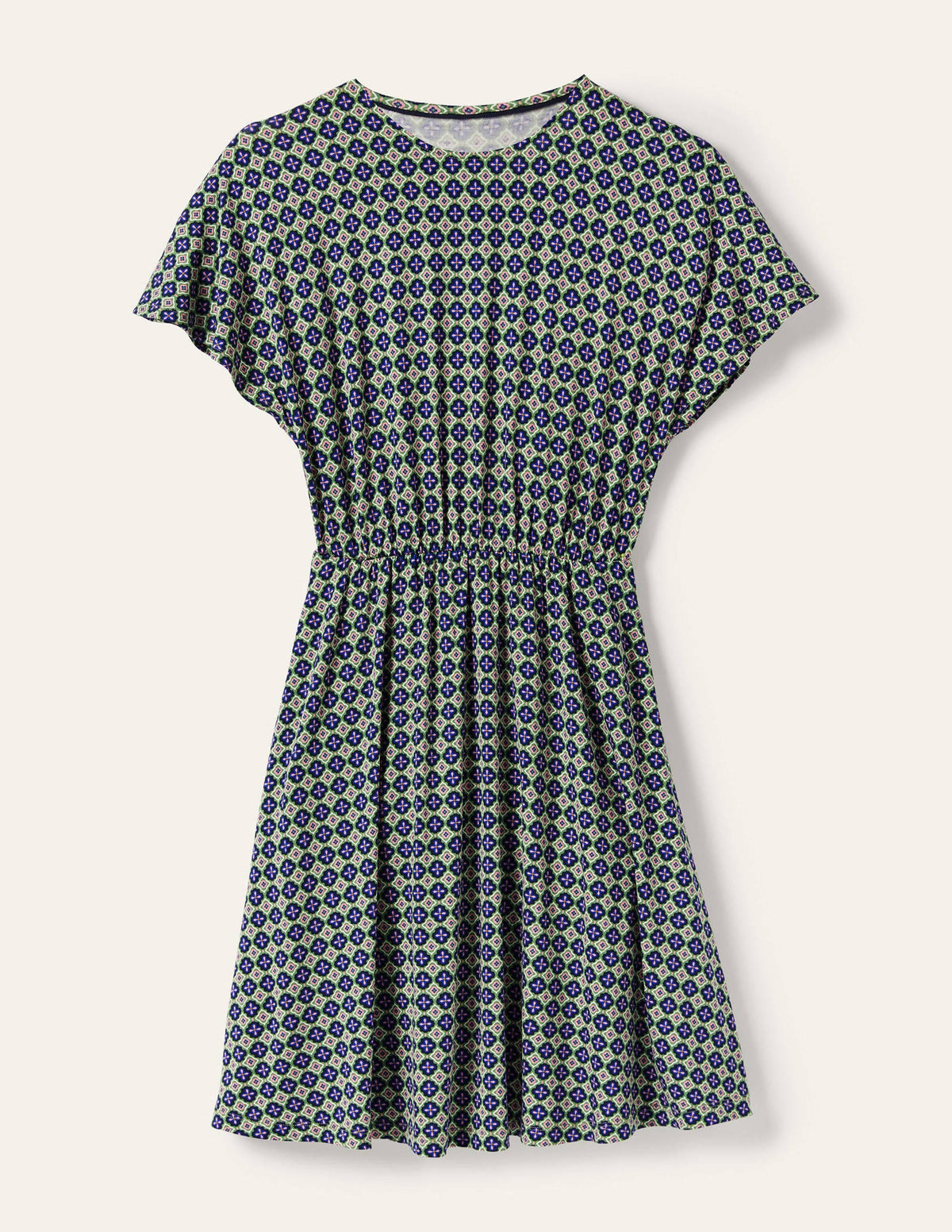 Jerseykleid mit Flatterärmeln-Englischer Efeu, Marokkanischer Diamant - Image 5