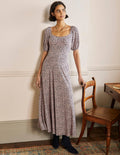 Square Neck Jersey Maxi Dress-Milkshake, Flora Sprig