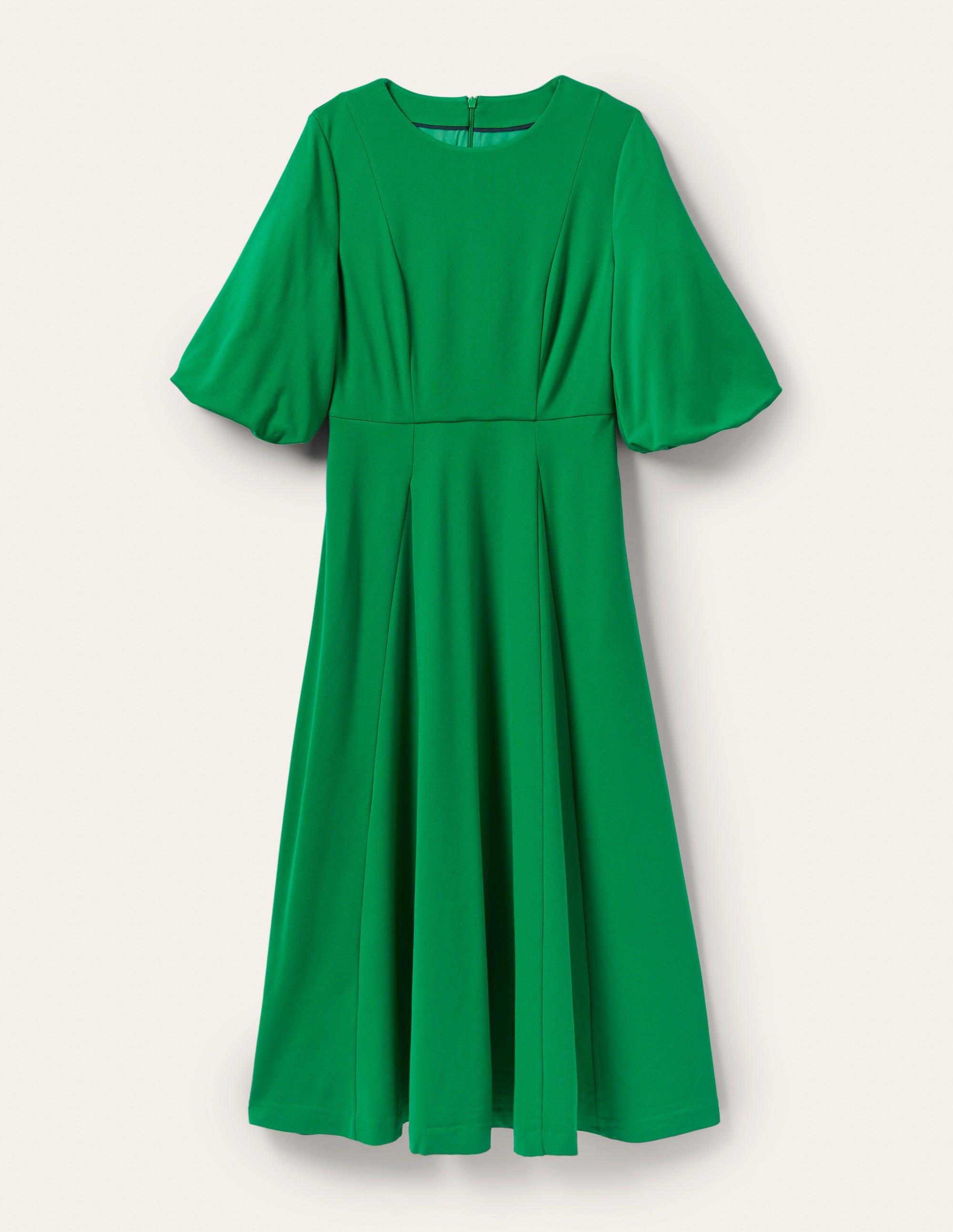 Robe midi en jersey avec jupe corolle-Vert des Highlands - Image 5