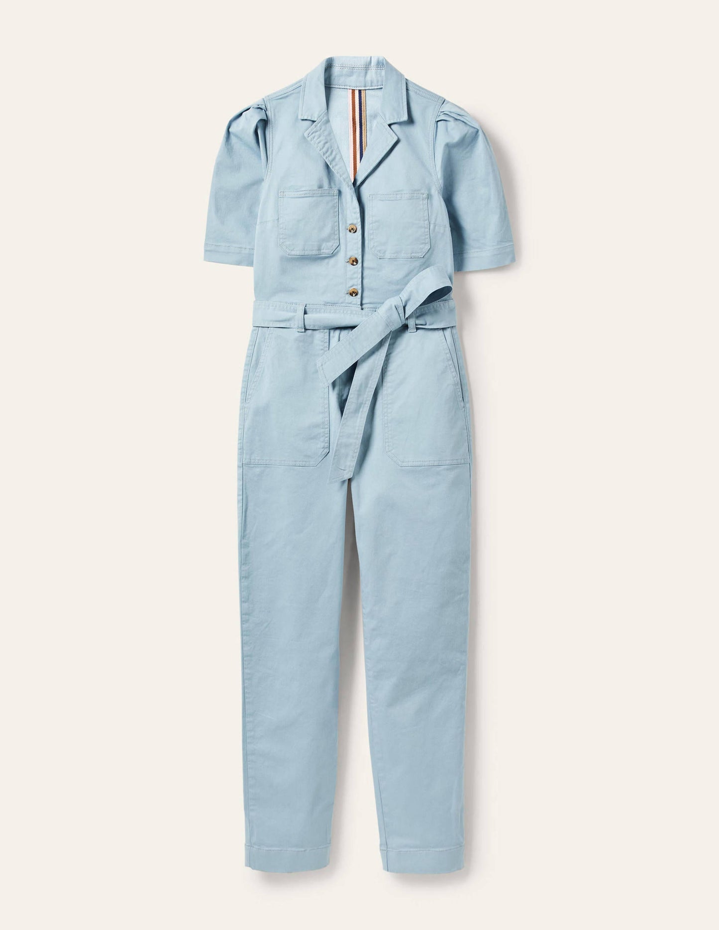 Jumpsuit mit Puffärmeln-Pastellblau