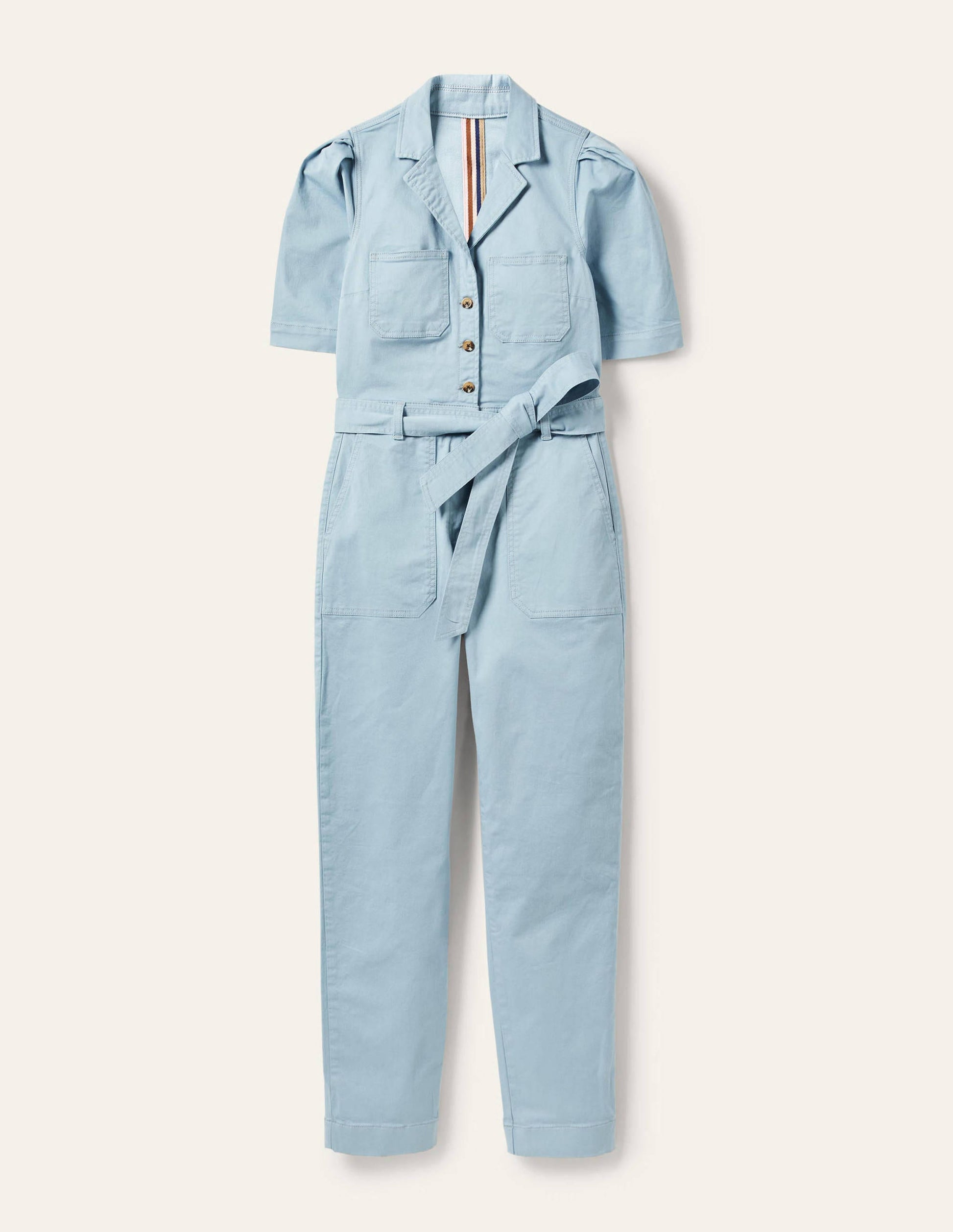 Jumpsuit mit Puffärmeln-Pastellblau-5