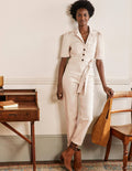 Jumpsuit mit Puffärmeln-Hafermilch