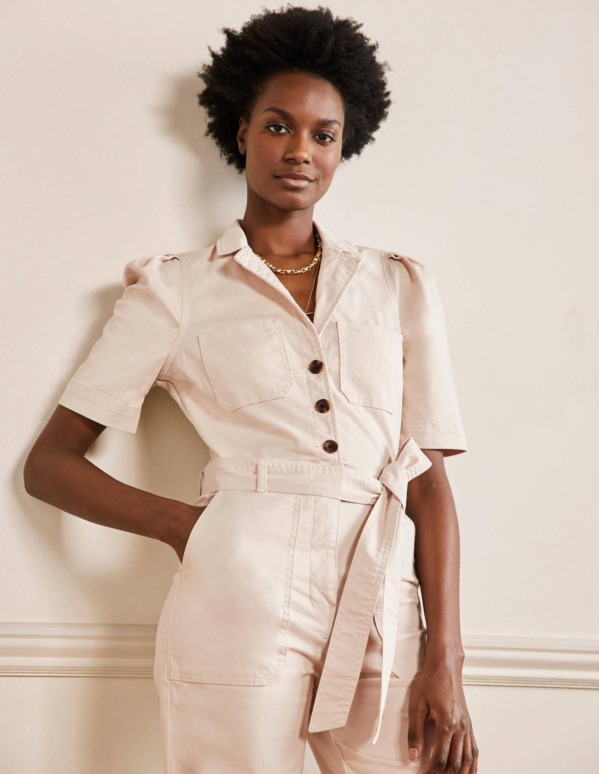 Jumpsuit mit Puffärmeln-Hafermilch-4