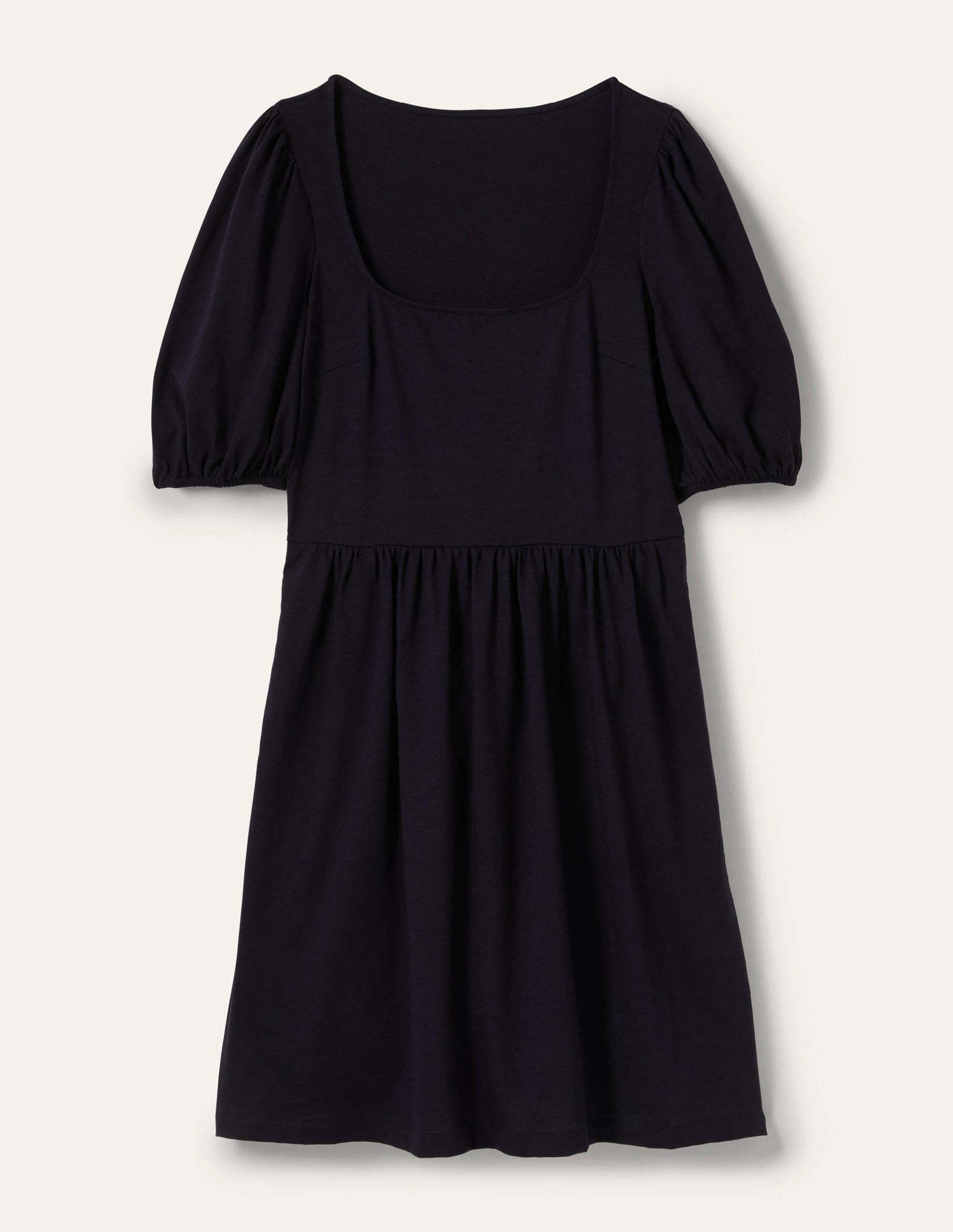 Jerseykleid mit eckigem Ausschnitt-Marineblau-5