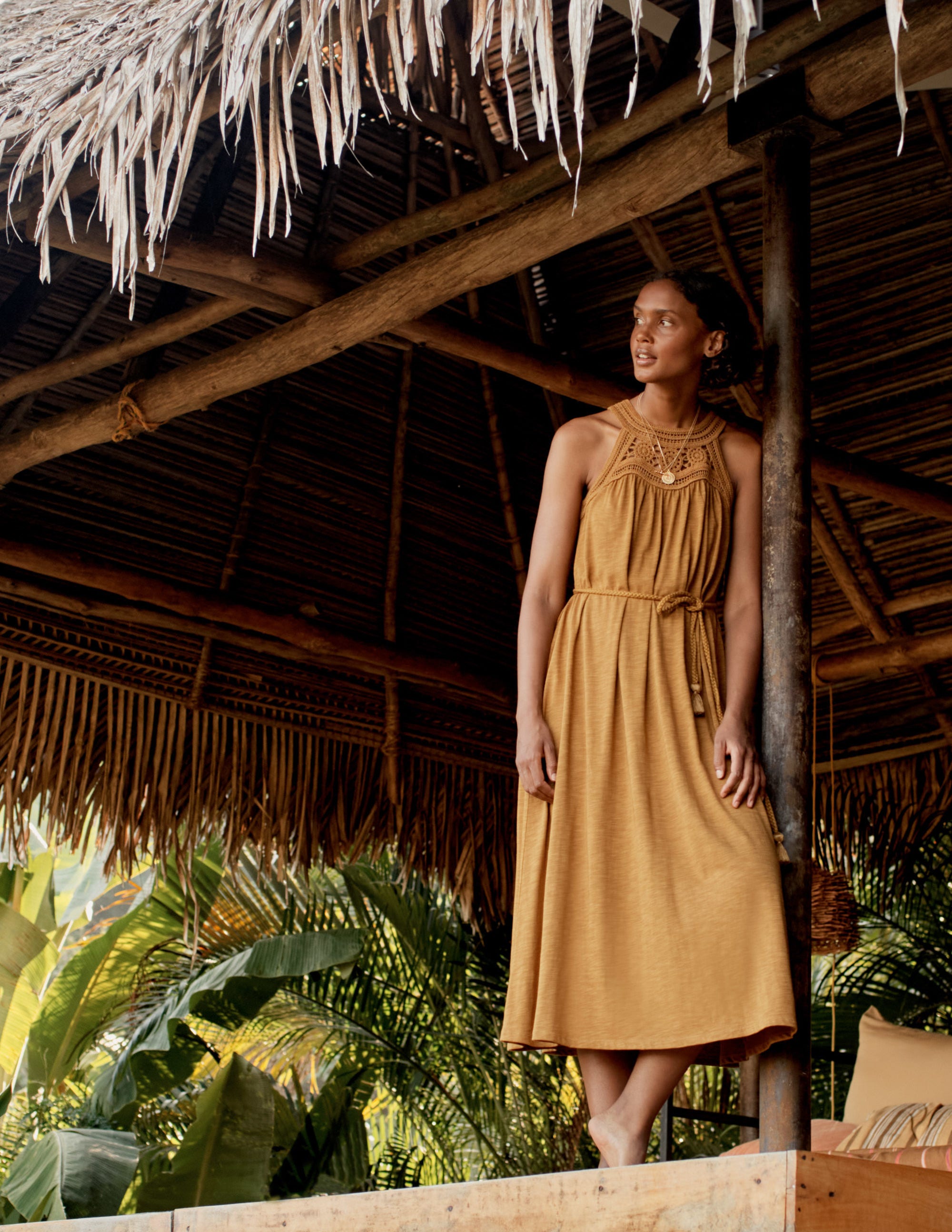 Robe midi Anais en jersey-Encens - Image 6