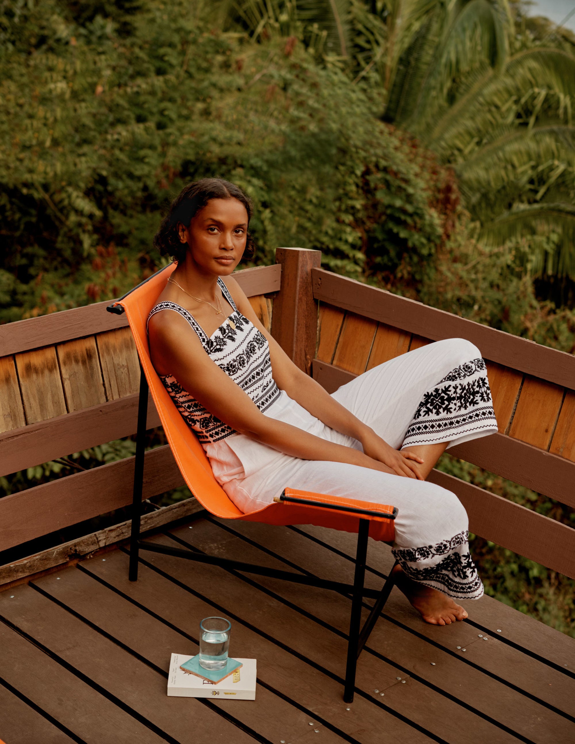 Embroidered Strappy Jumpsuit-Ivory - Image 6