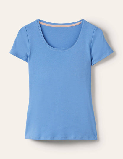 Kurzärmeliges Basic-T-Shirt-Traube/Hyazinthe
