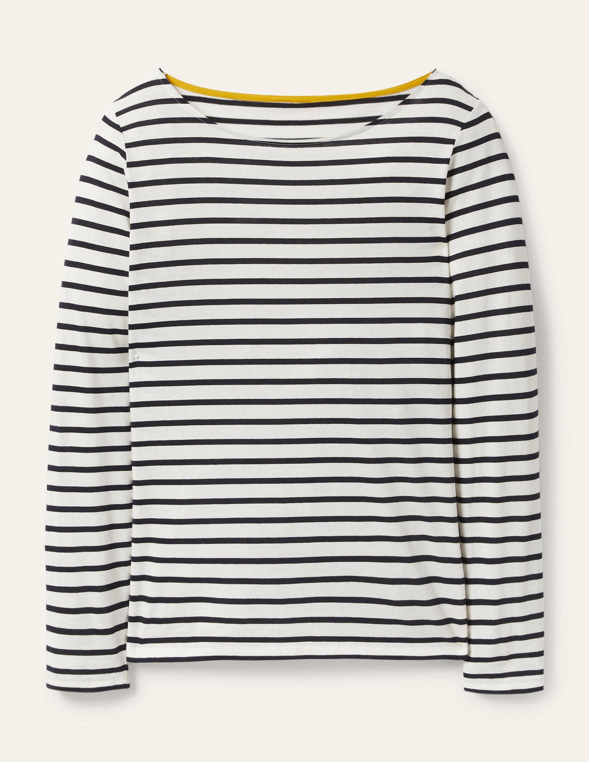 Langärmliges Bretonshirt-Naturweiß/Navy, Gestreift-5