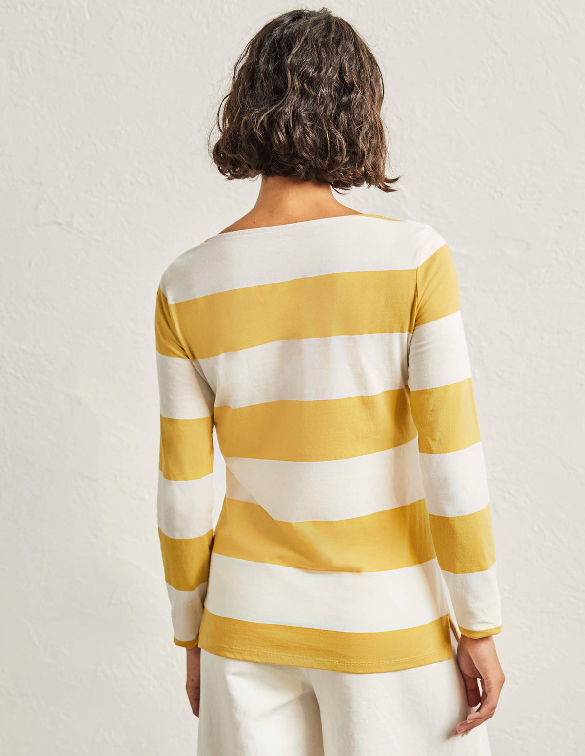 Langärmliges Bretonshirt-Senfgelb/Naturweiß, Gestreift-3