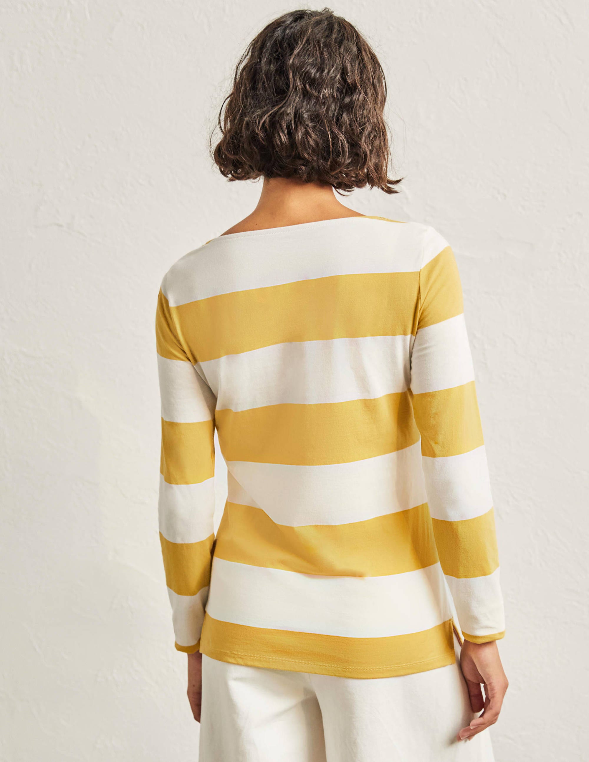 Langärmliges Bretonshirt-Senfgelb/Naturweiß, Gestreift - Image 3