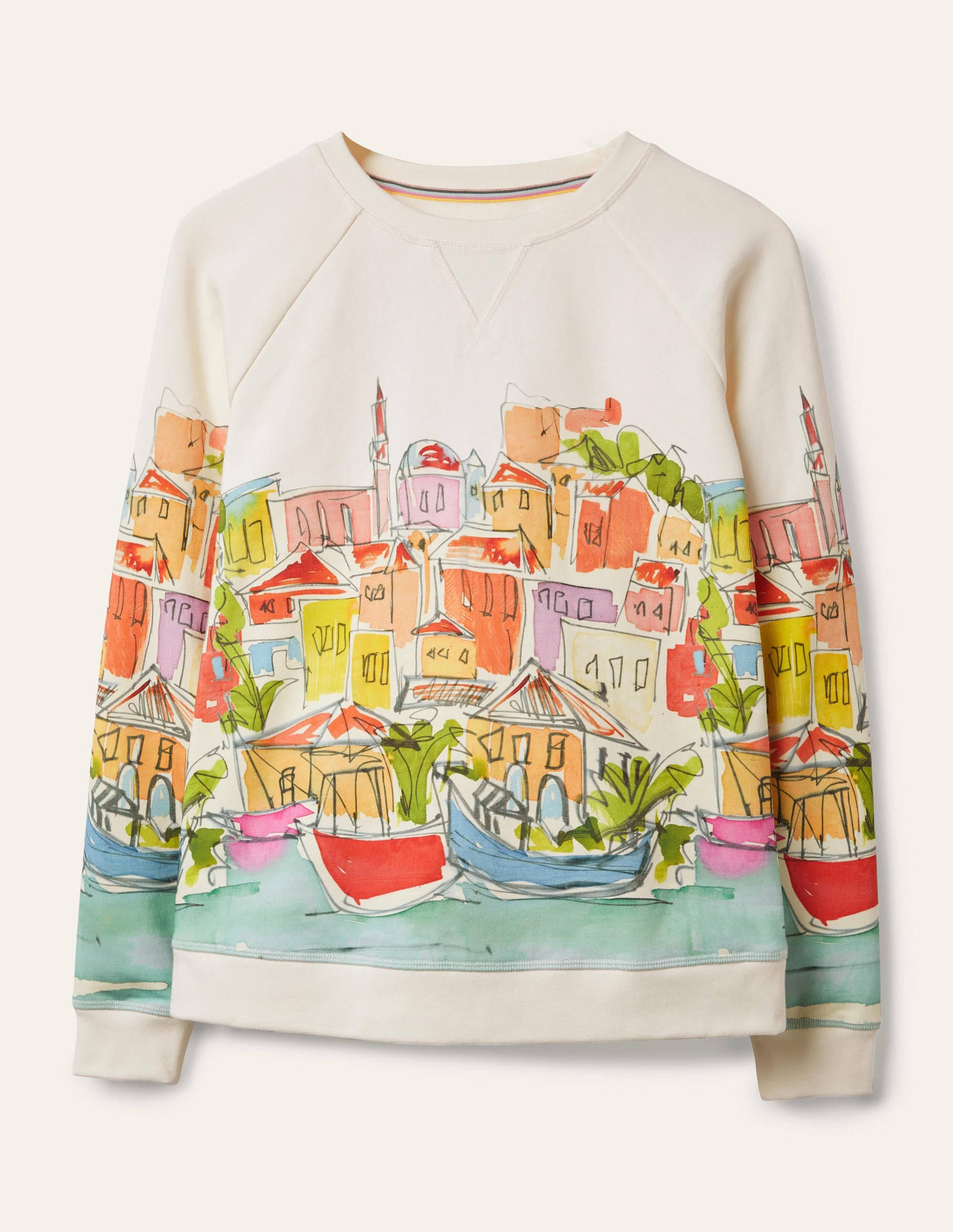 Sweat en coton imprimé-Surf, village arc-en-ciel - Image 6
