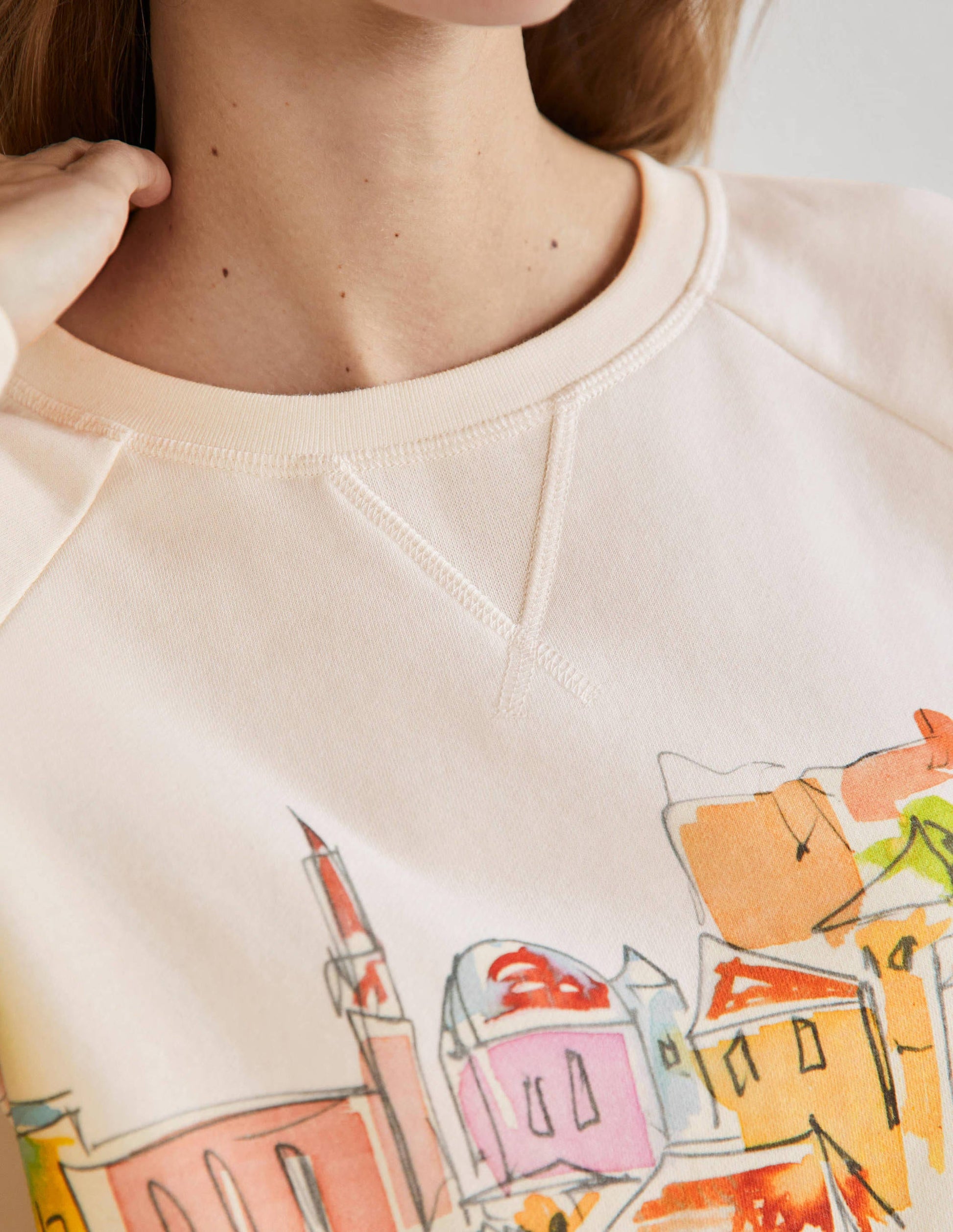 Sweat en coton imprimé-Surf, village arc-en-ciel-2